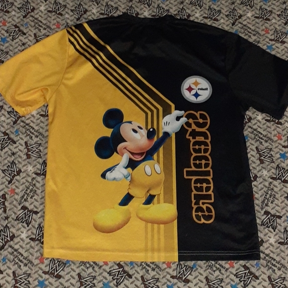 Mickey Mouse Pittsburgh Steelers Jersey Shirt Football Tee NFL - Picture 2 of 4